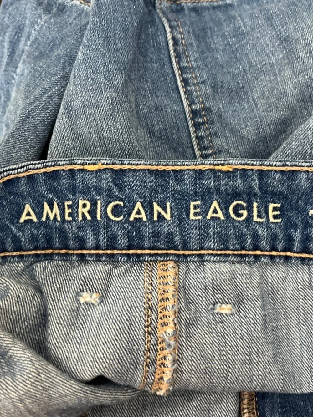 American Eagle Denim Mini Skirt Womens Size 2 Blue High Rise Zip Front A Line